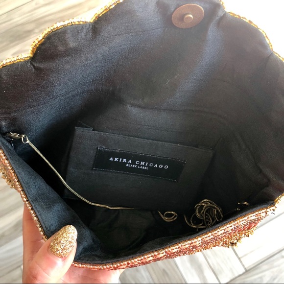 AKIRA Sequin Beaded Small Evening Clutch Purse - Picture 4 of 5